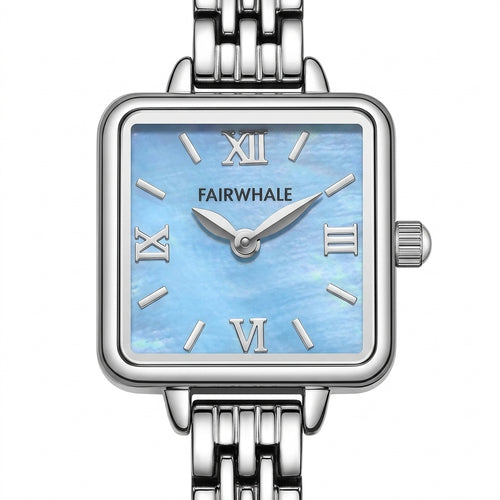 Fairwhale Square Wrist St - luxury watch dial, macro, white background