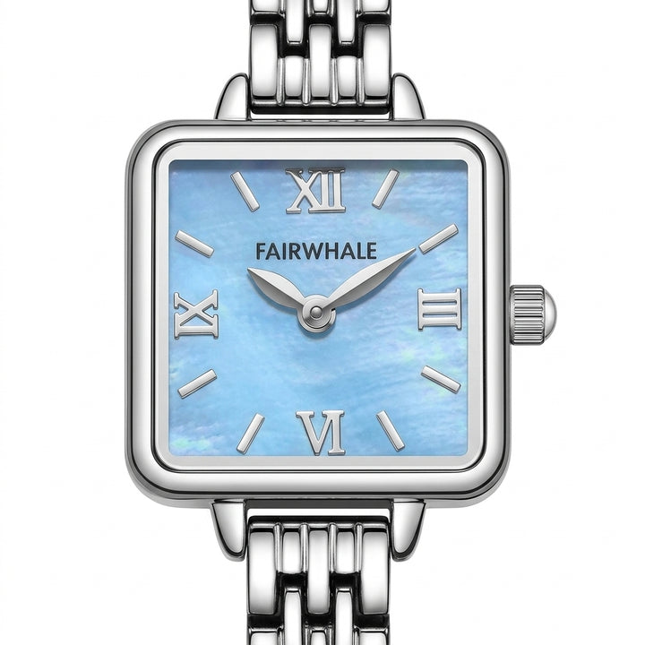 Fairwhale Square Wrist St - luxury watch dial, macro, white background