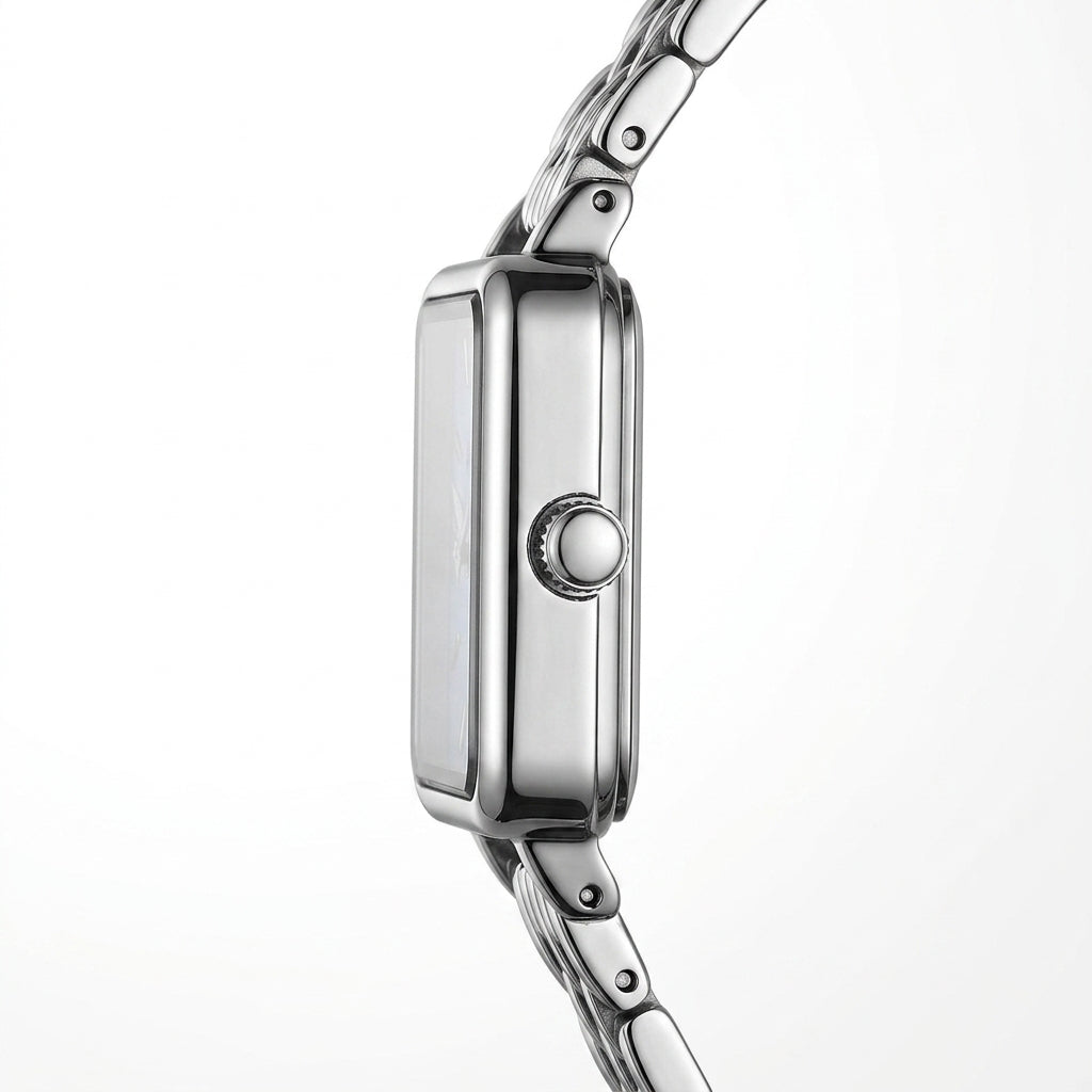 Fairwhale Square Wrist St - luxury watch, side profile, metal edges, white background