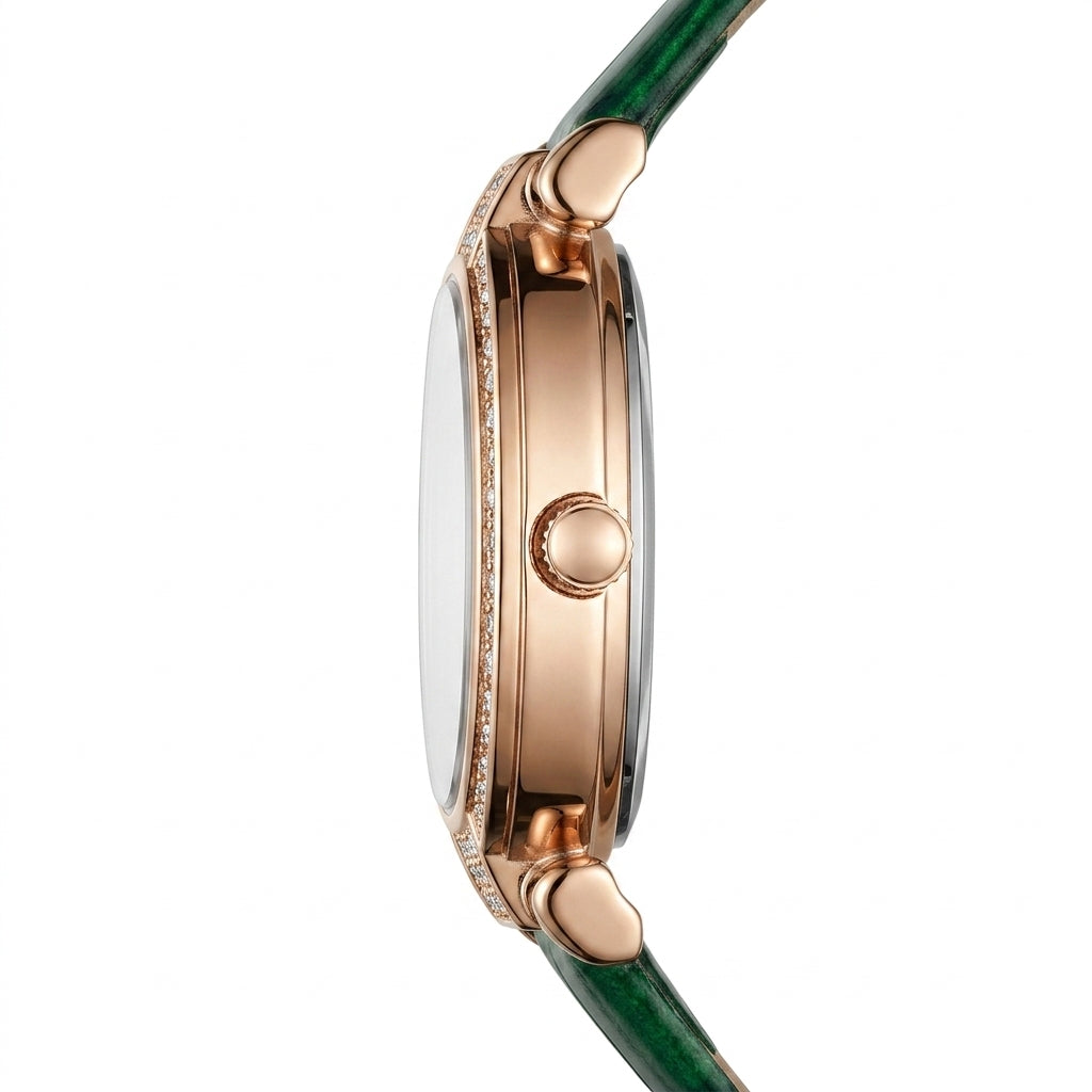 Fairwhale 3659 VELORA - Lifestyle shot of the watch on a wrist with floral elements