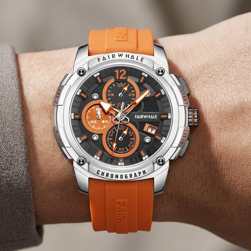 Mark Fairwhale 4360 REFUS - Detail of Orange Sub-dials
