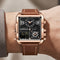 Mark Fairwhale 4380 QUADR - Brown leather strap watch