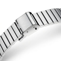 Mark Fairwhale 4460 Recta - Leather strap, metal buckle, macro detail