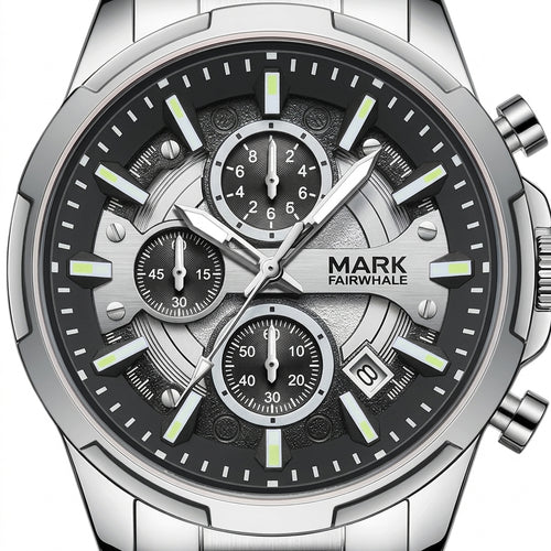Mark Fairwhale 5028 STENT - luxury watch dial, macro, white background