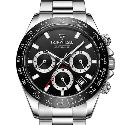 Mark Fairwhale 5030 ORION - Luxury watch dial, white background, macro, photorealistic.