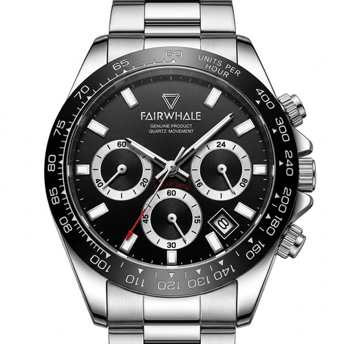Mark Fairwhale 5030 ORION - Luxury watch dial, white background, macro, photorealistic.