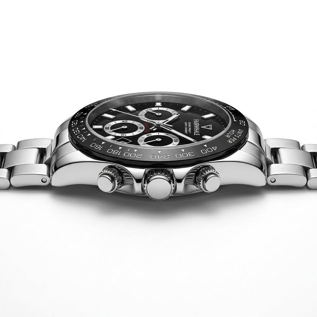 Mark Fairwhale 5030 ORION - watch side profile, case details
