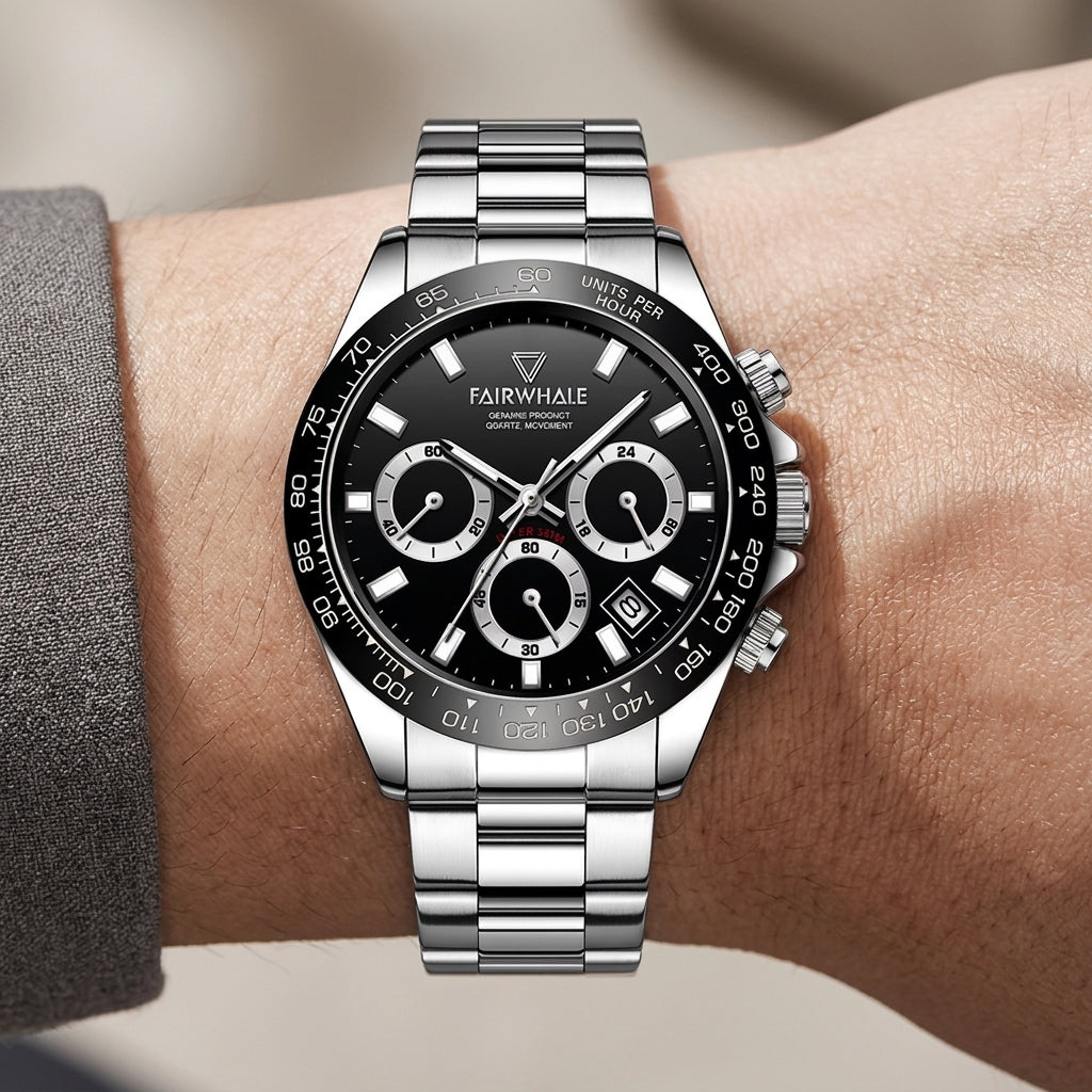 Mark Fairwhale 5030 ORION - Wristwatch, close-up, luxury, stainless steel