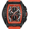 Mark Fairwhale 6590 RUBBE - Angled shot, silver watch with black strap, showcasing side buttons