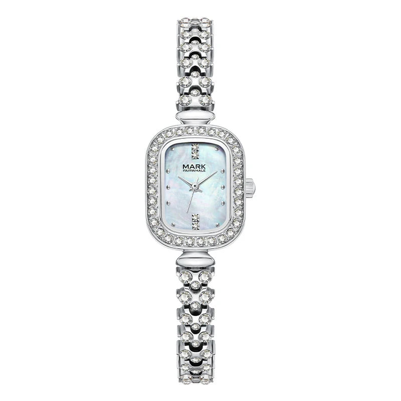Mark Fairwhale FW-3010 LUMERA luxury women quartz watch silver crystal square case