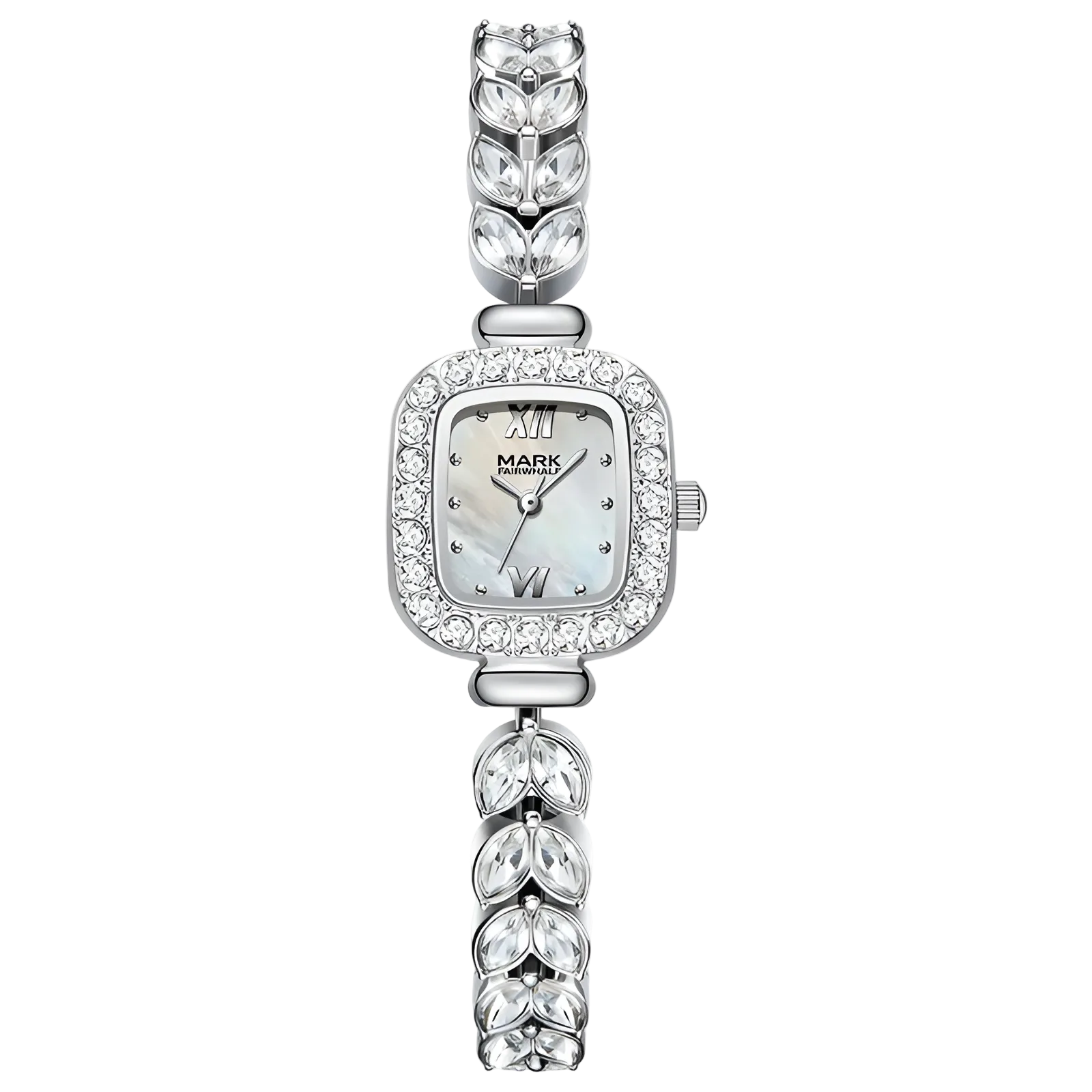 Fairwhale FW-3080 Women’s - Silver, Square, Crystal