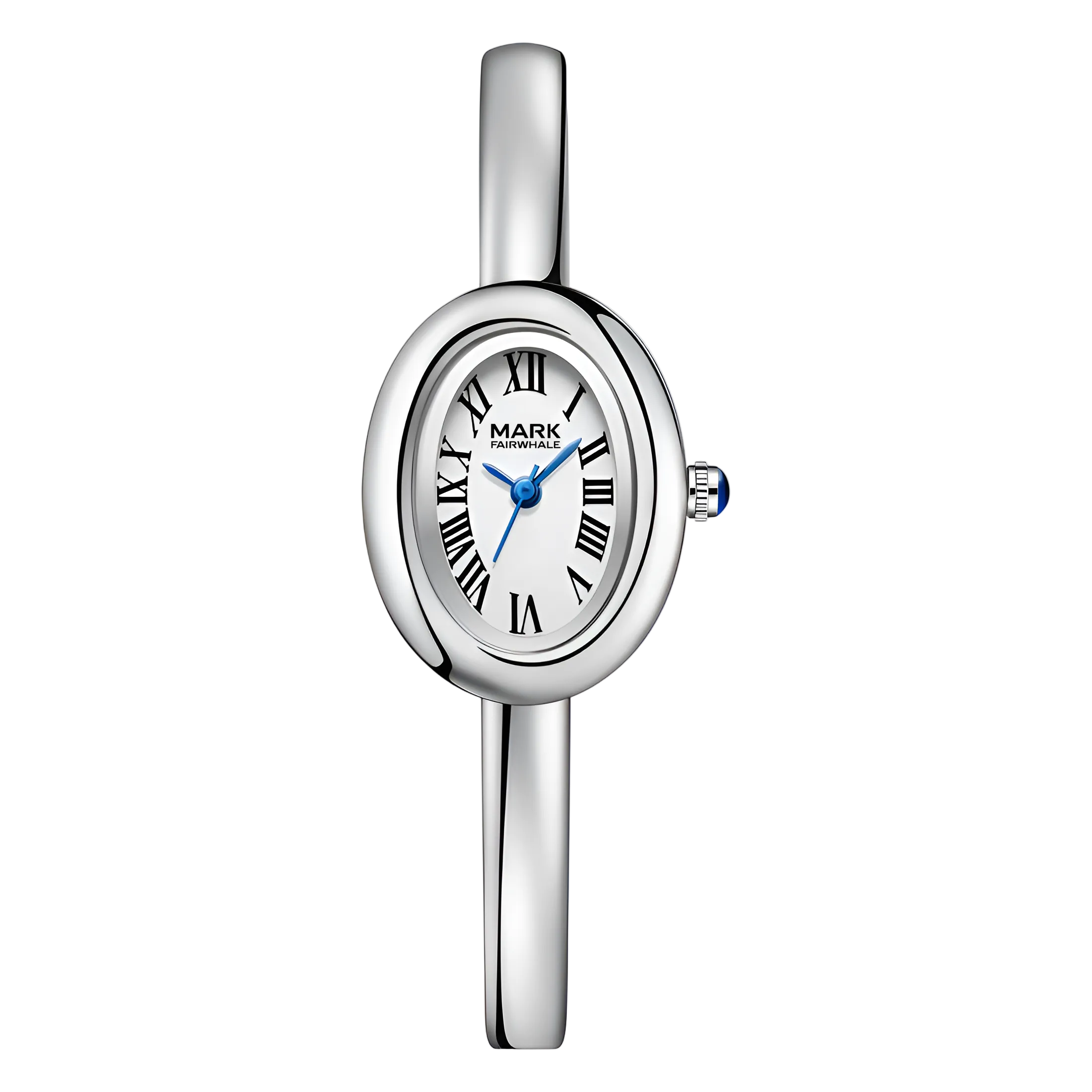 Mark Fairwhale FW 3170 OVALIA women’s quartz watch in silver with oval Roman numeral dial