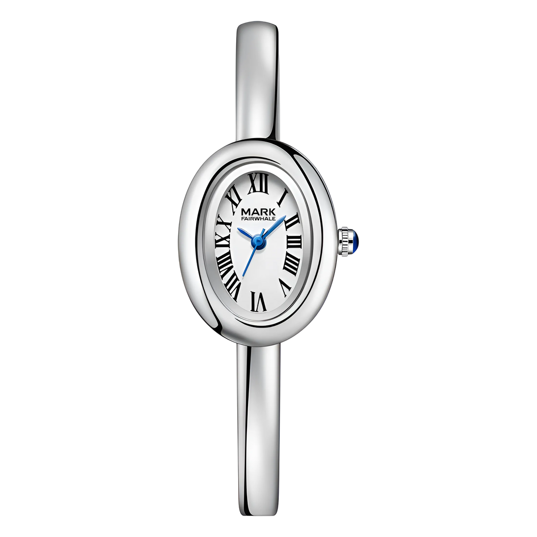 Mark Fairwhale FW 3170 OVALIA women’s quartz watch in silver with oval Roman numeral dial