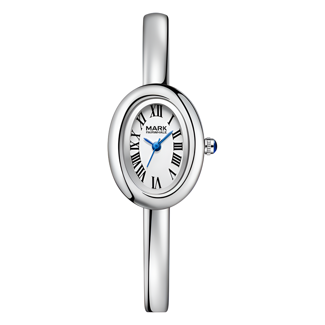Mark Fairwhale FW 3170 OVALIA women’s quartz watch in silver with oval Roman numeral dial