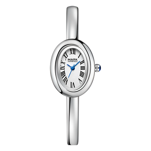 Mark Fairwhale FW 3170 OVALIA women’s quartz watch in silver with oval Roman numeral dial