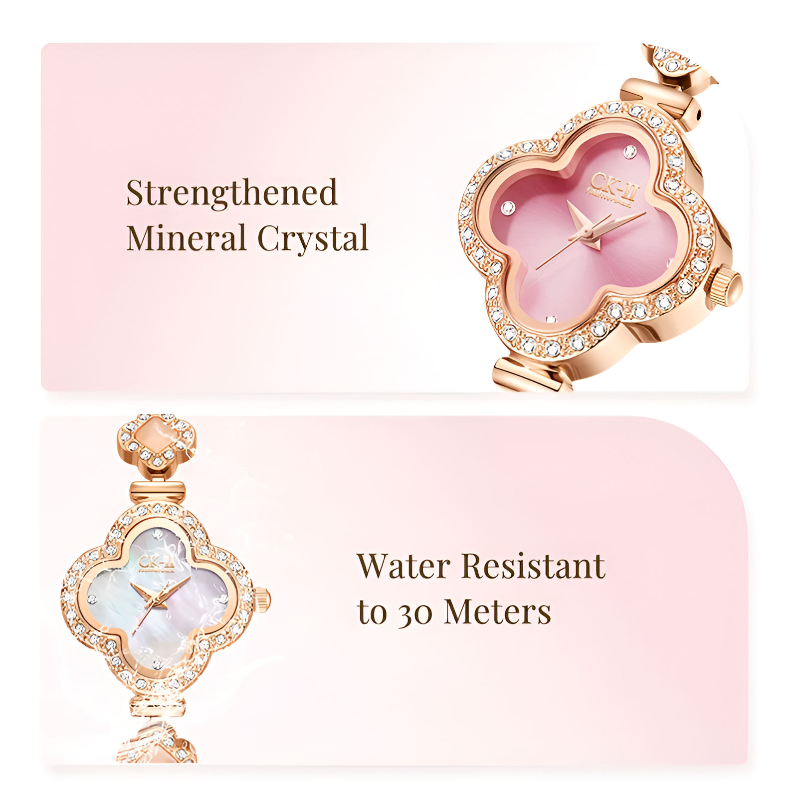 Mark Fairwhale FW-3860 LUXORA women’s quartz watch with strengthened mineral crystal and 30m water resistance