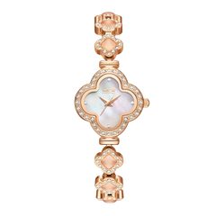 clover-shaped watch with mother-of-pearl dial
