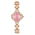 Two clover-shaped watches, pink and mother-of-pearl