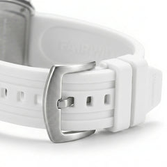 Mark Fairwhale FW-5001 TO - White watch, top-down view, strap detail
