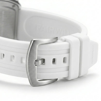 Mark Fairwhale FW-5001 TO - White watch, top-down view, strap detail