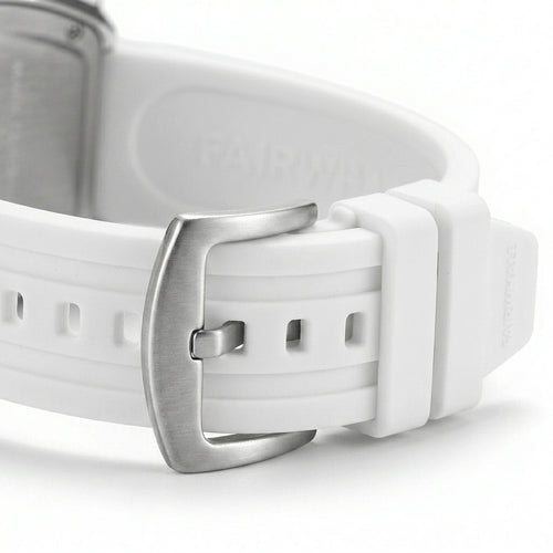 Mark Fairwhale FW-5001 TO - White watch, top-down view, strap detail