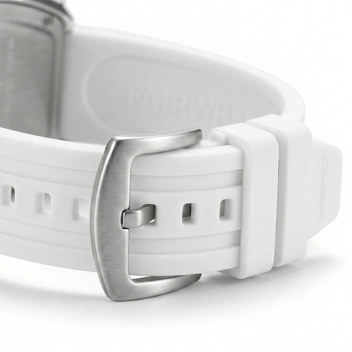 Mark Fairwhale FW-5001 TO - White watch, top-down view, strap detail
