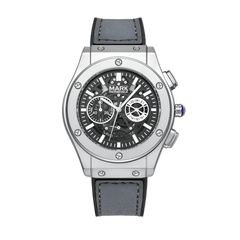 MARK FAIRWHALE FW-5023 Me - Silver case, black dial, leather strap
