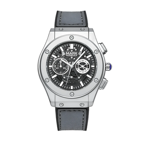 MARK FAIRWHALE FW-5023 Me - Silver case, black dial, leather strap