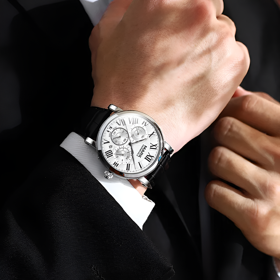 Mark Fairwhale FW-5026 ROUMER - Quartz watch with Roman Dial and Calendar