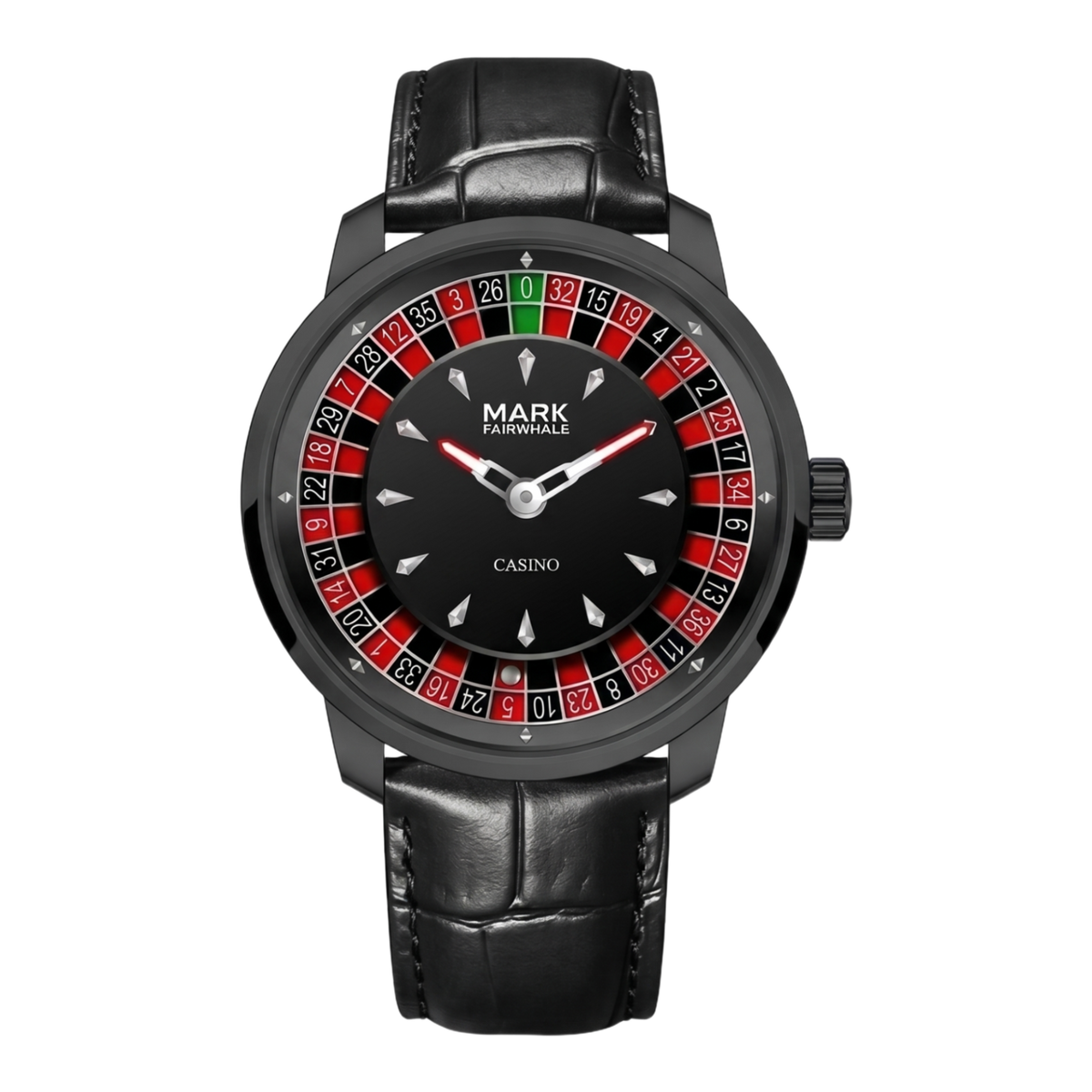 Mark Fairwhale FW-5031 ROULETTE PANTHERA - black leather front view packshot