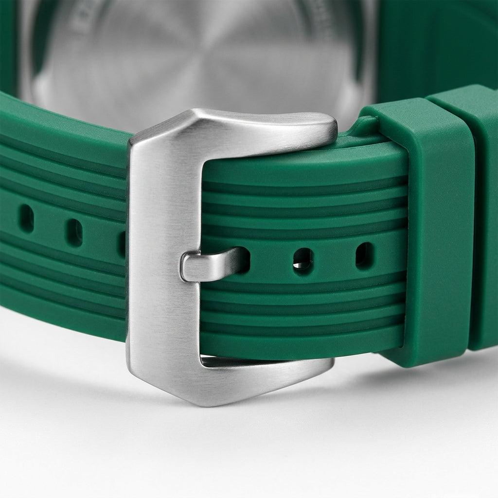 Mark Fairwhale FW-5080 VE - Stylized case shape, ribbed strap