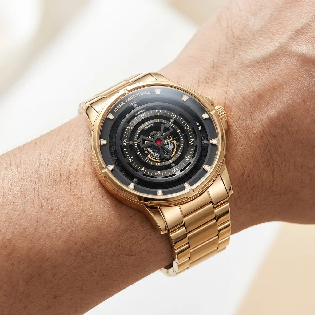 Mark Fairwhale FW-5094 FW-5094 - gold watch on wrist