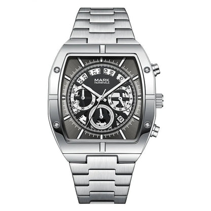 Quartz Watch Mark Fairwhale FW-5190 ORGEX tonneau chronograph stainless steel dial