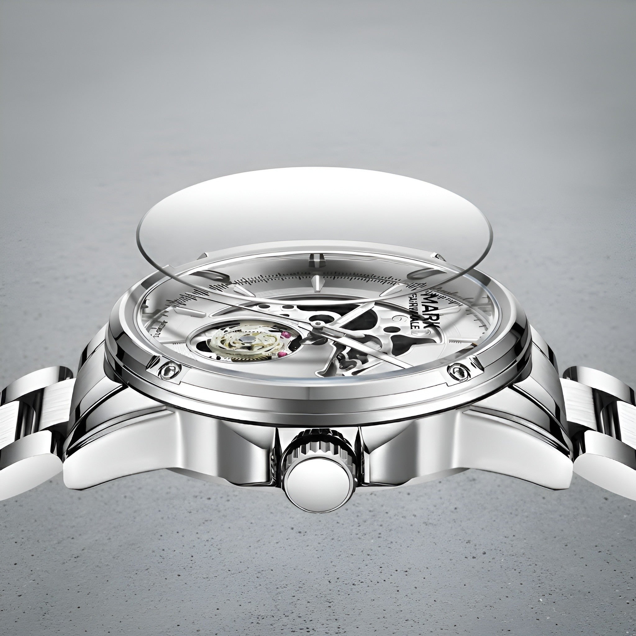 Mark Fairwhale FW-6033 Knight Vector automatic mechanical watch side profile showing case thickness and crown detail