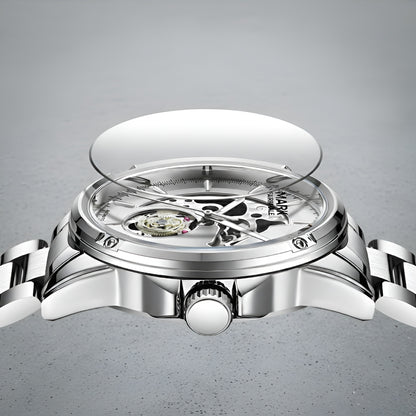 Mark Fairwhale FW-6033 Knight Vector automatic mechanical watch side profile showing case thickness and crown detail