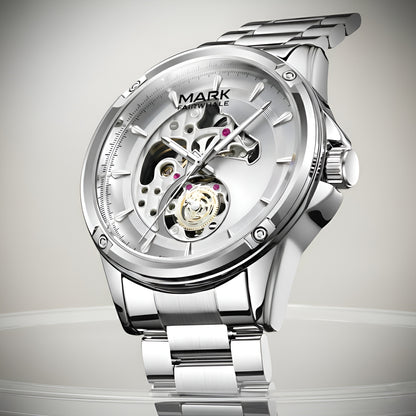 Mark Fairwhale FW-6033 Knight Vector automatic mechanical watch silver stainless steel bracelet hero product image