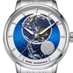 Mark Fairwhale FW-6049 Automatic Mechanical Watch - gold mechanical wristwatch, soft studio lighting, minimalist background