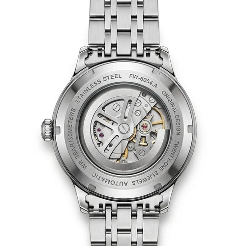 Mark Fairwhale FW-6054 Auto Skeleton Watch - skeleton dial, stainless steel, roman numerals