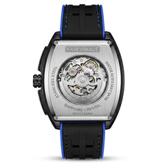 Mark Fairwhale Galaxion - Watch case back, engraved details, studio shot, luxury