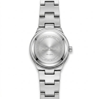 Mark Fairwhale FW-3820 - Watch Case Back, Engraved Details, White Background