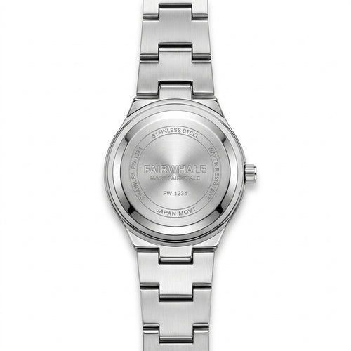 Mark Fairwhale FW-3820 - Watch Case Back, Engraved Details, White Background