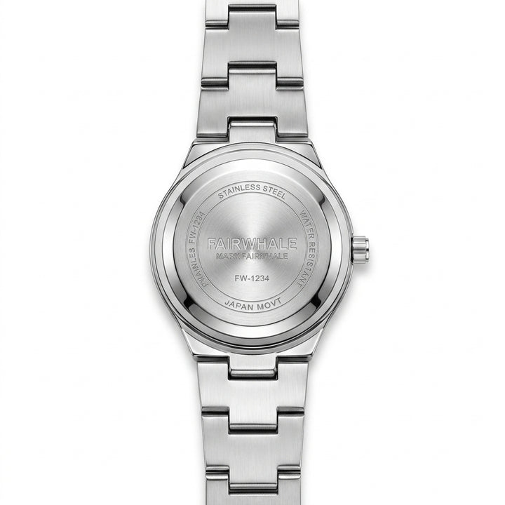 Mark Fairwhale FW-3820 - Watch Case Back, Engraved Details, White Background