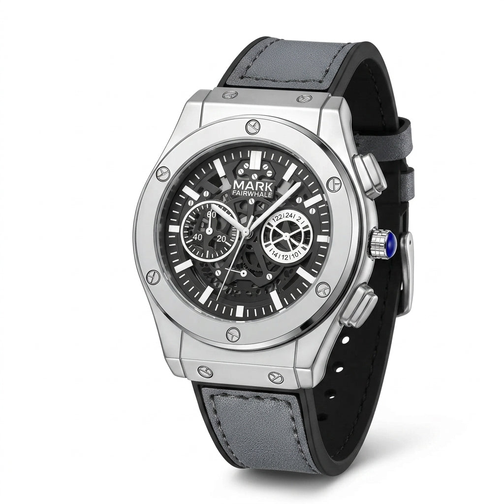 MARK FAIRWHALE FW-5023 Me - luxury watch, stainless steel, white dial