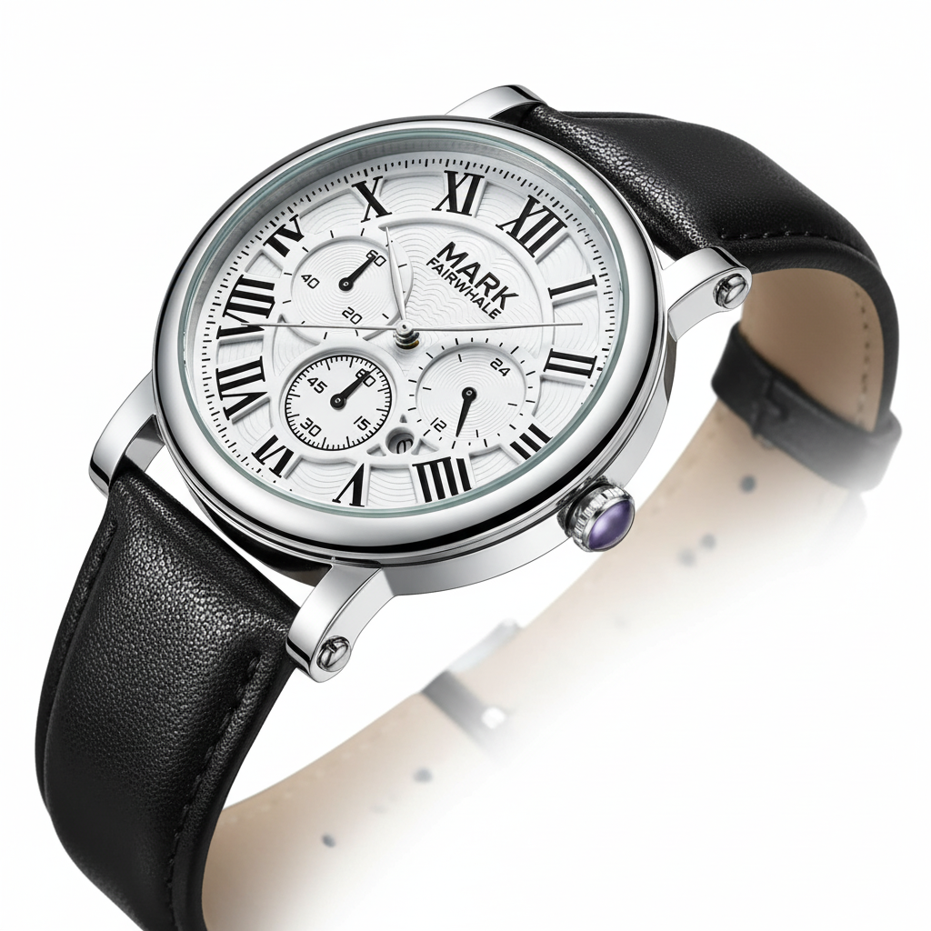 Mark Fairwhale FW-5026 - luxury watch, stainless steel, white dial