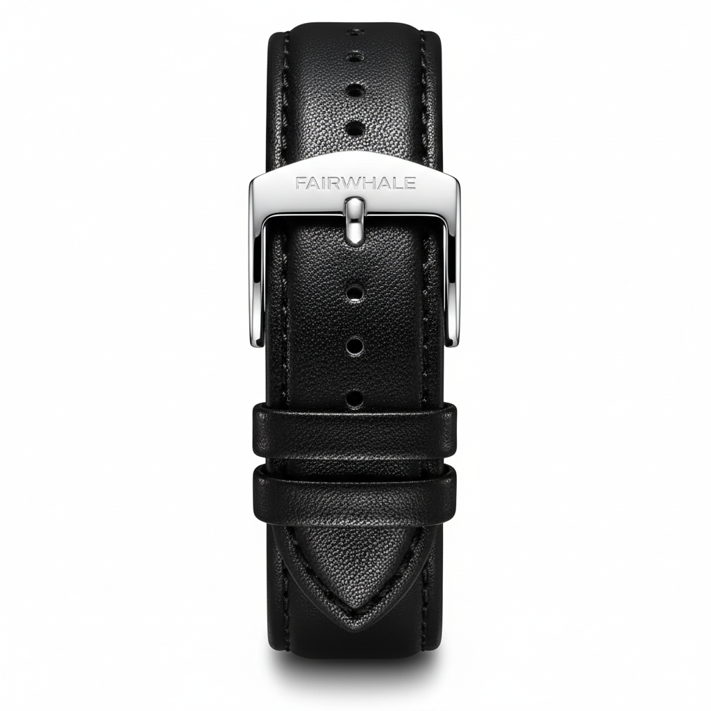 Mark Fairwhale FW-5026 - watch strap macro, luxury detail, white background, close-up