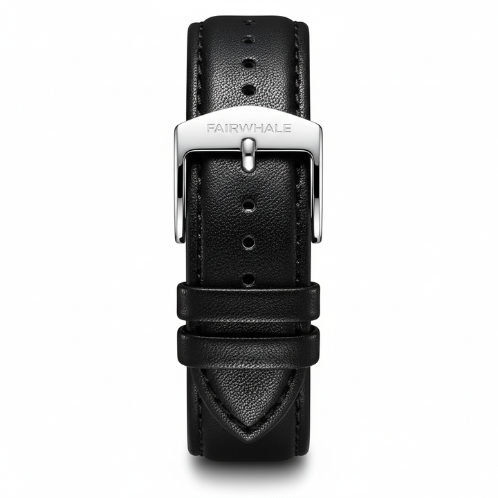 Mark Fairwhale FW-5026 - watch strap macro, luxury detail, white background, close-up