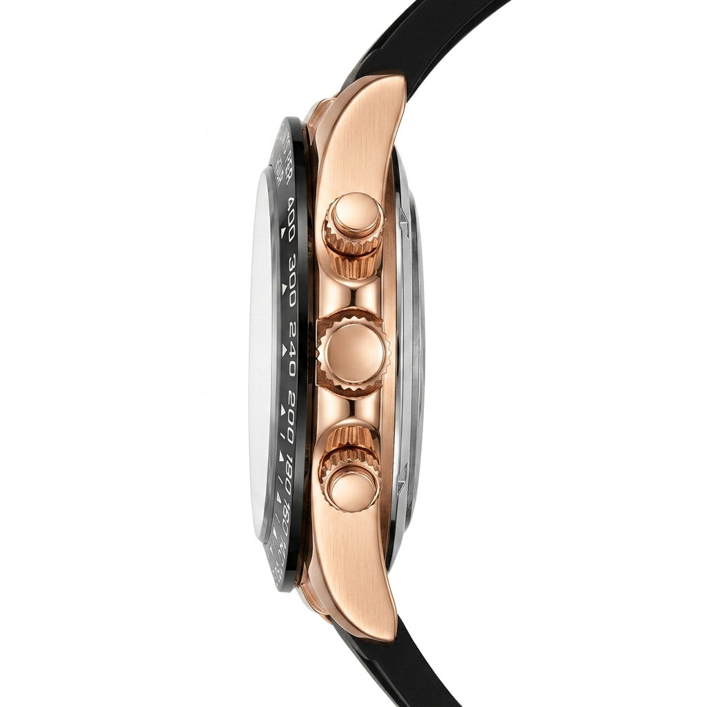 MARK FAIRWHALE FW-5033 QU - luxury watch side profile, white background, close-up