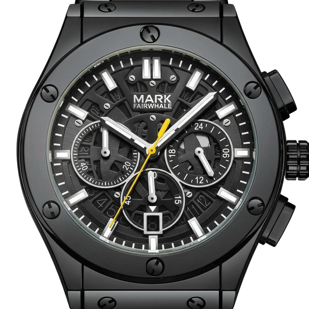 Mark Fairwhale FW-5037 Me - luxury watch dial, macro, white background