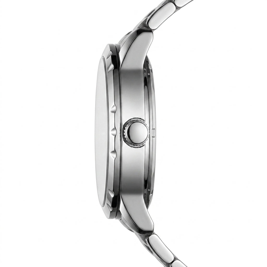 Mark Fairwhale FW-5048 Me - luxury watch side profile, stainless steel, macro