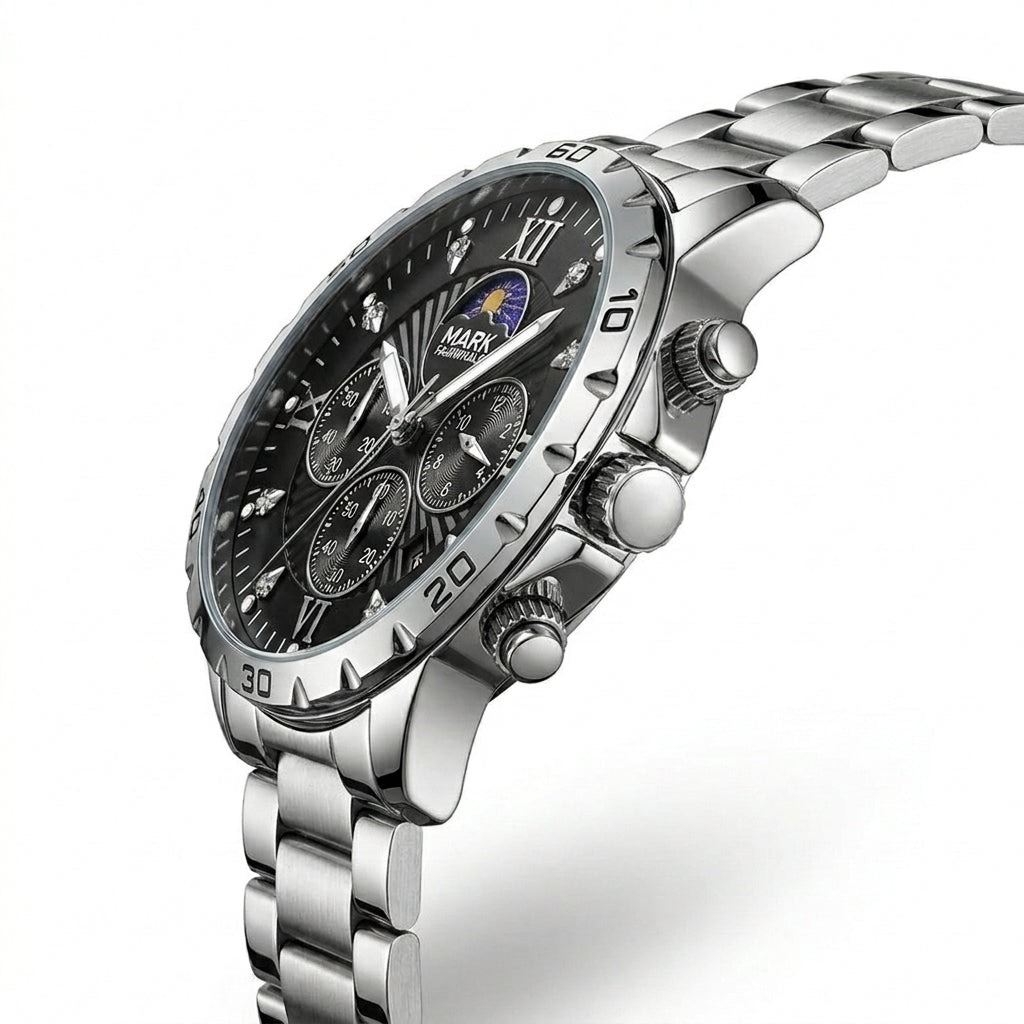 Mark Fairwhale FW-5048 Me - watch detail, button, close-up, luxury